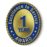 Excellence in Service - 1 Year Award